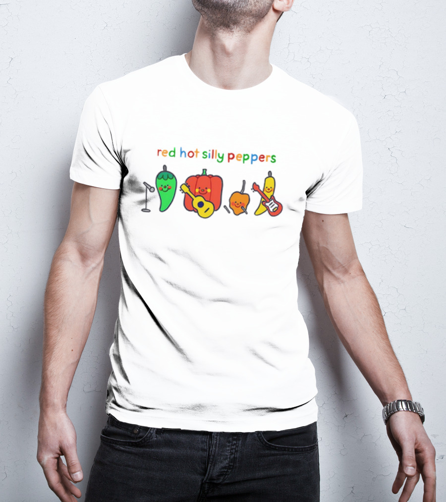 Red Hot Silly Peppers Cute Vegetable Band T-Shirt