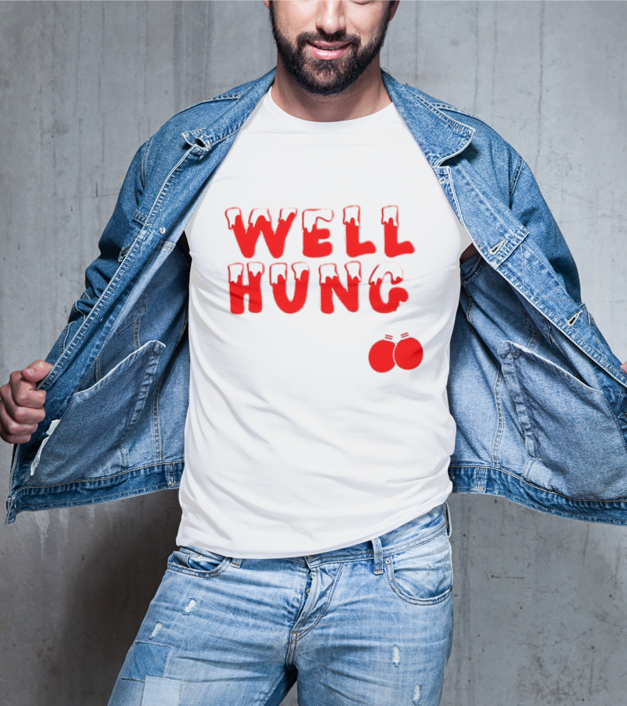 Well Hung Red Christmas Balls Snow-Capped Letters T-Shirt