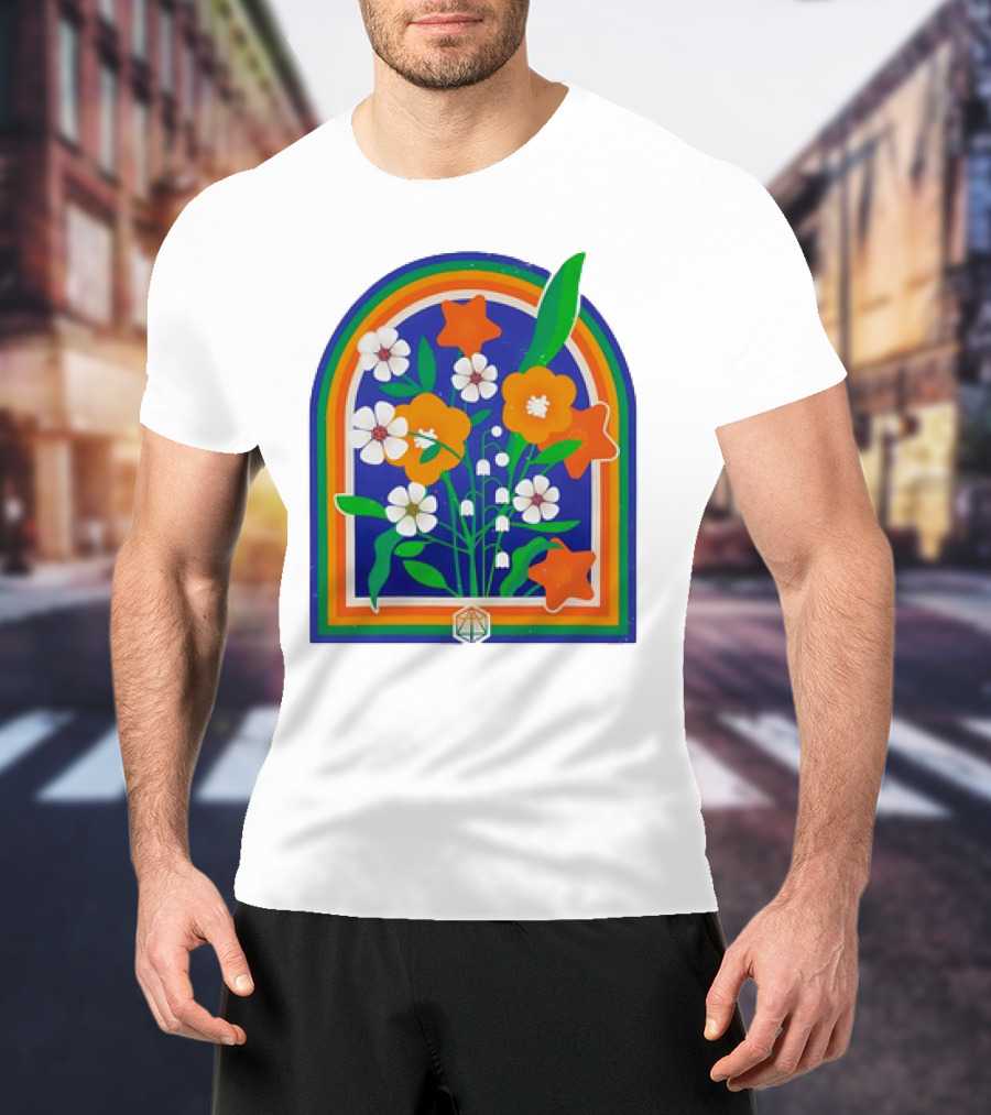 Critical Role Hope Blooms Floral Design Rainbow Border Blossoms T-Shirt