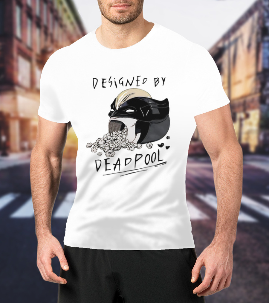 Marvel Designed By Deadpool Popcorn Vintage T-Shirt