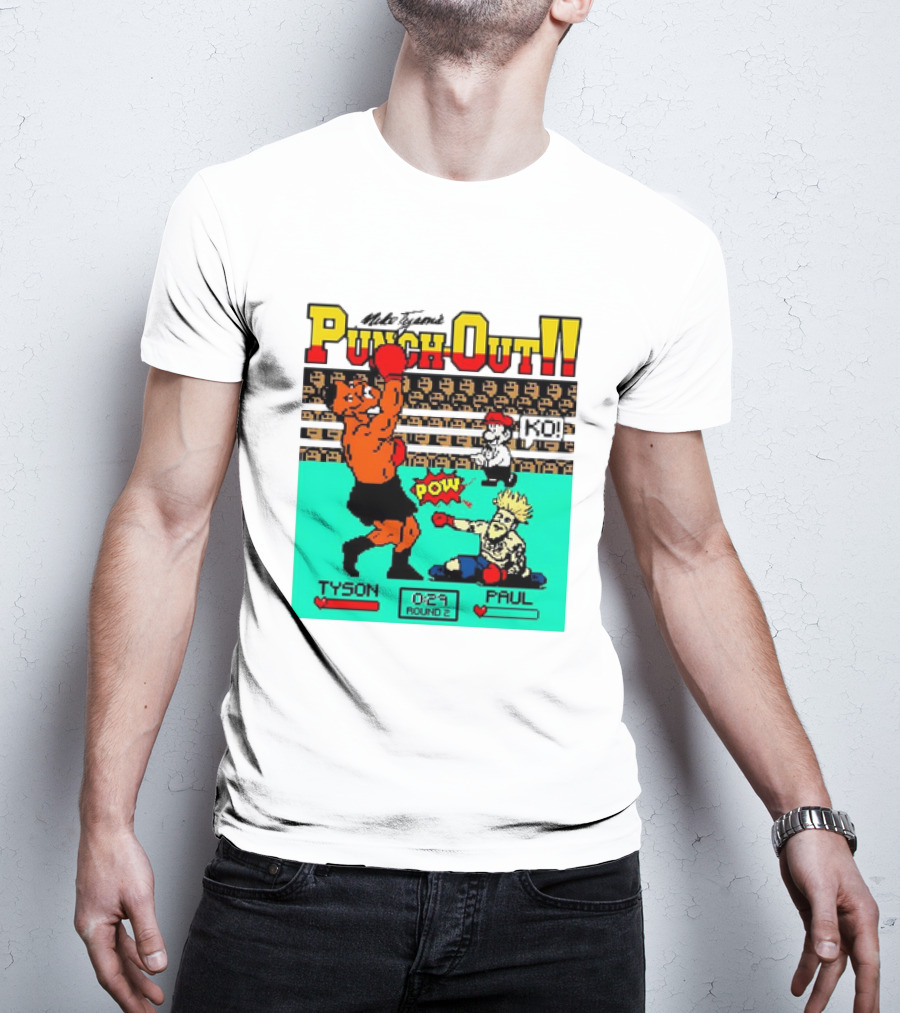 Mike Tyson’s Punch-Out KO Tyson POW Paul Round 2 Retro Game Boxing Match T-Shirt