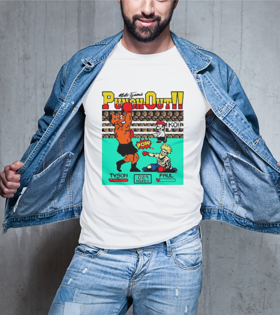 Mike Tyson’s Punch-Out KO Tyson POW Paul Round 2 Retro Game Boxing Match T-Shirt