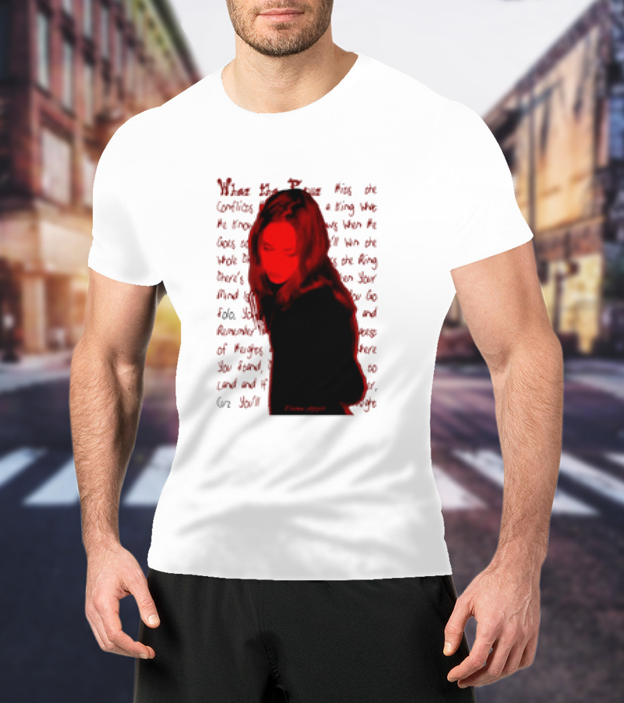 Fiona Apple When The Pawn Full Excerpt Bold Text Red T-Shirt