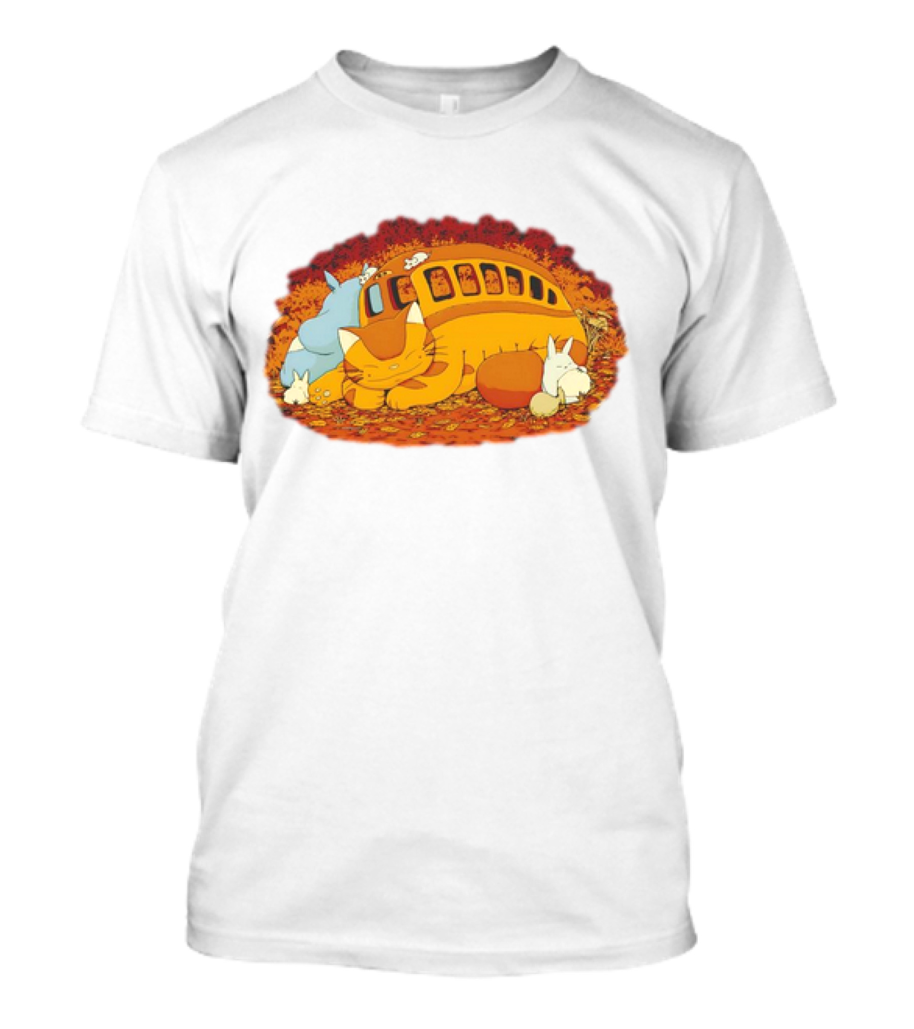Totoro Forest Spirits Napping With Catbus T-Shirt