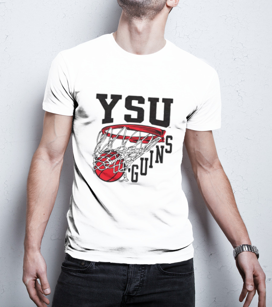 YSU Guins Basketball Hoop Retro T-Shirt