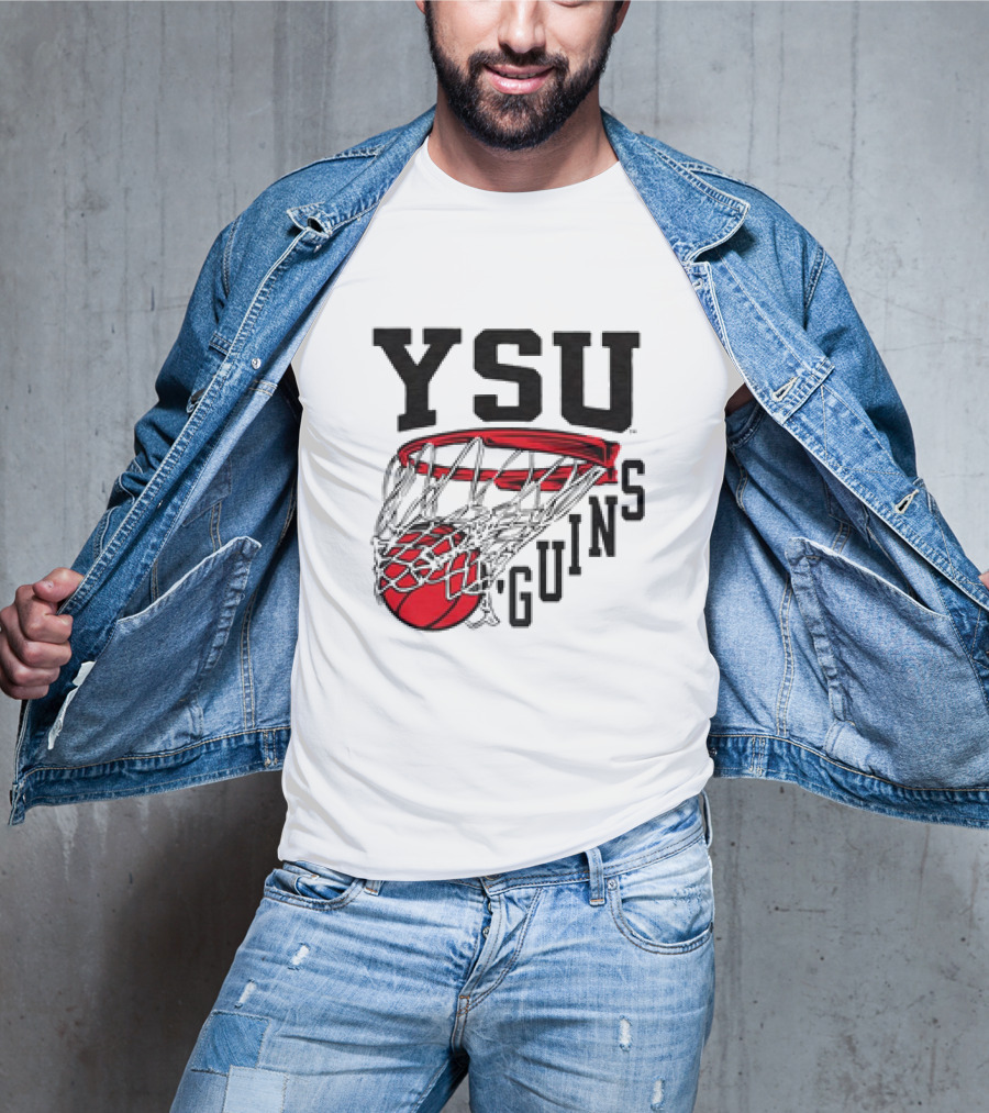 YSU Guins Basketball Hoop Retro T-Shirt