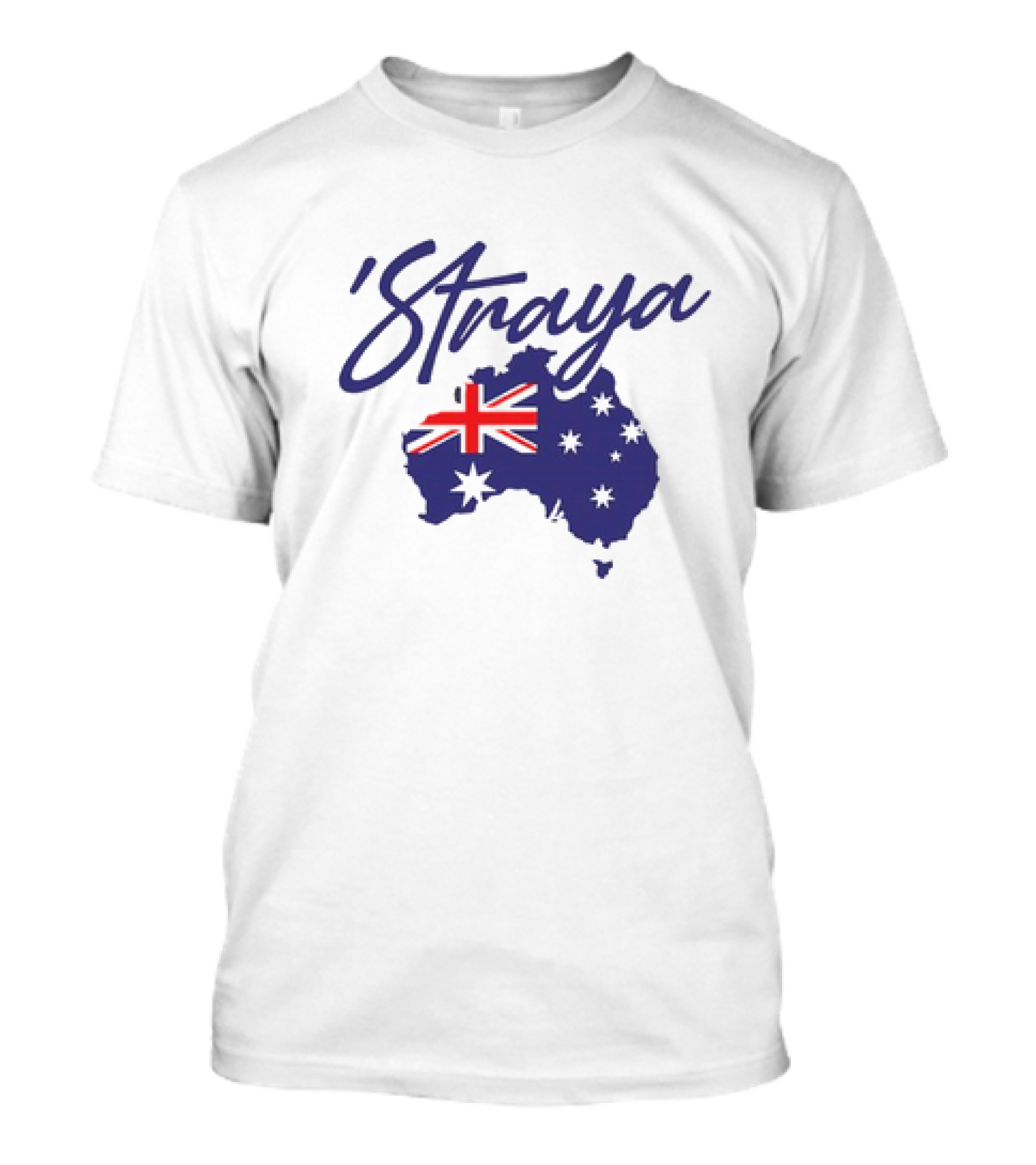 Straya Aussie Map With Australian Flag And Stars T-Shirt