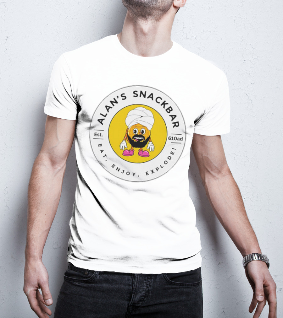 ALAN'S SNACKBAR EST. 610AD EAT, ENJOY, EXPLODE T-Shirt