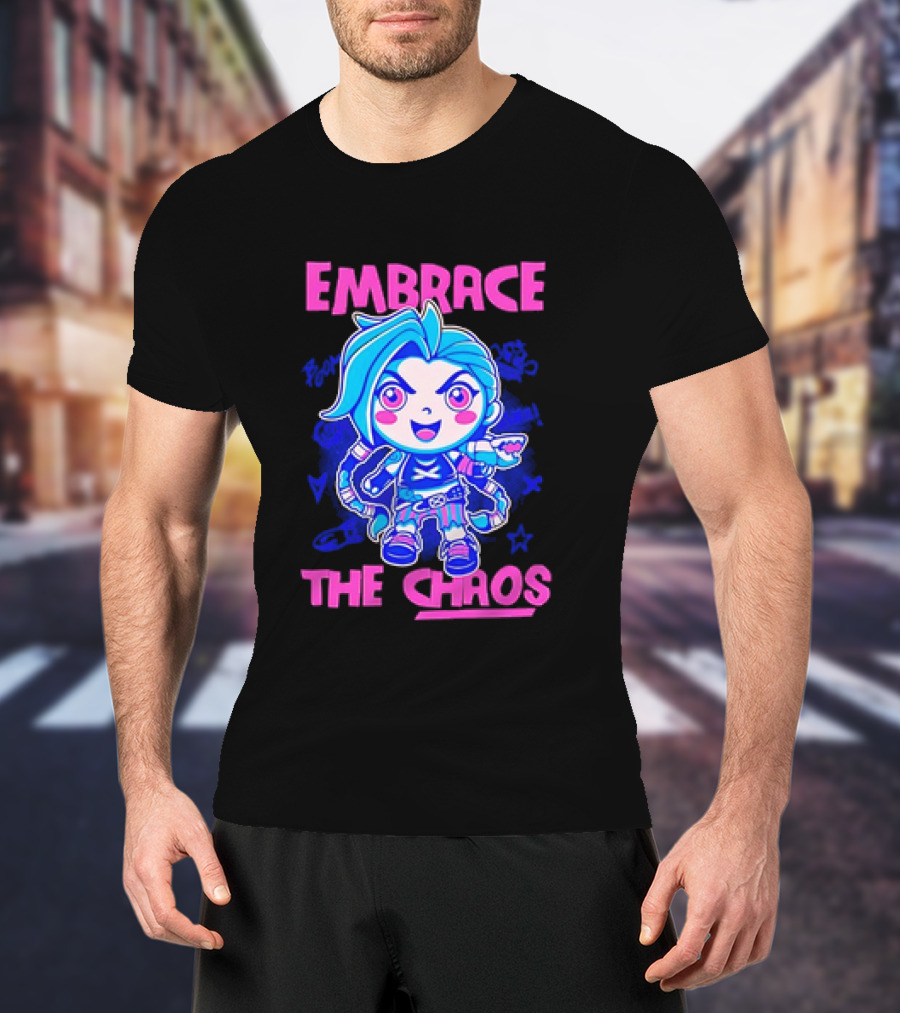 Embrace The Chaos Jinx League Of Legends Arcane Graffiti T-Shirt