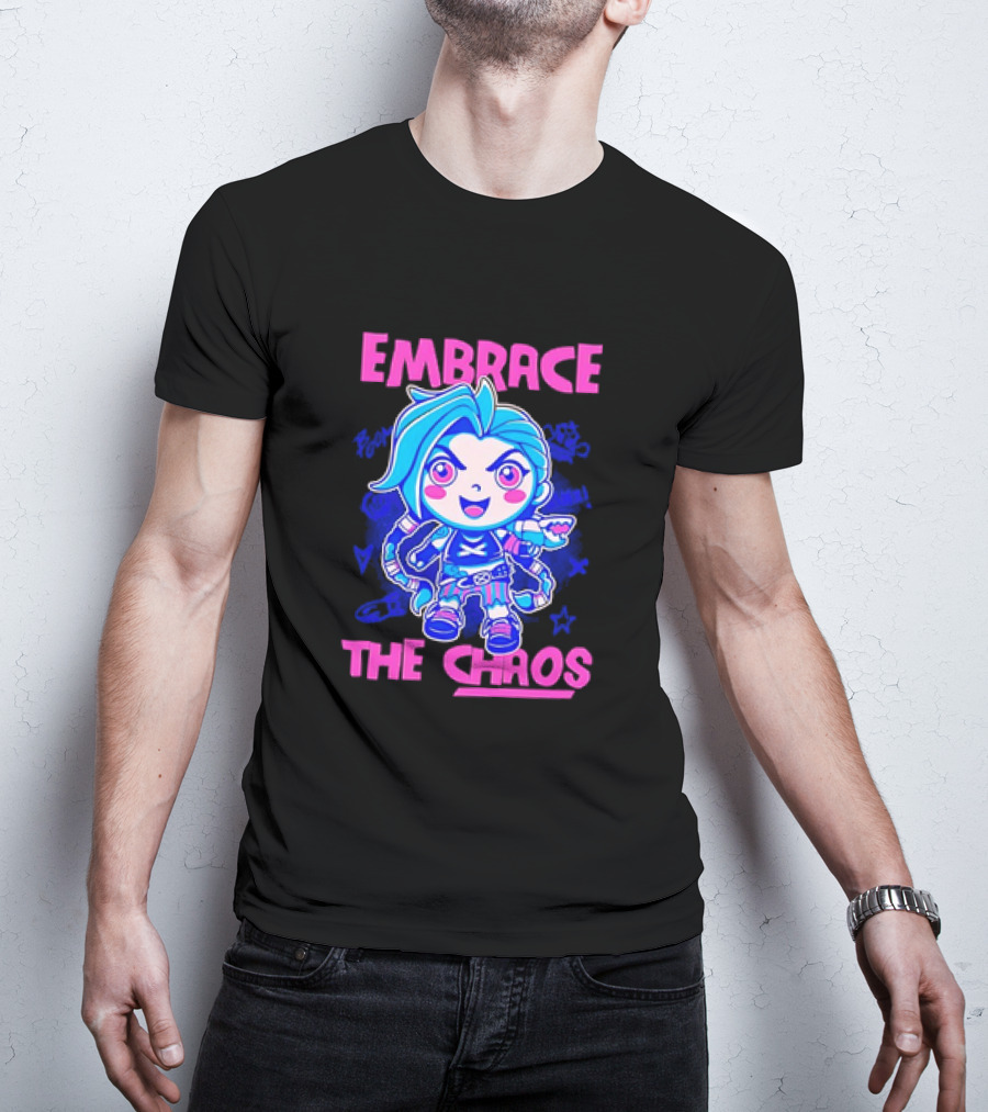 Embrace The Chaos Jinx League Of Legends Arcane Graffiti T-Shirt