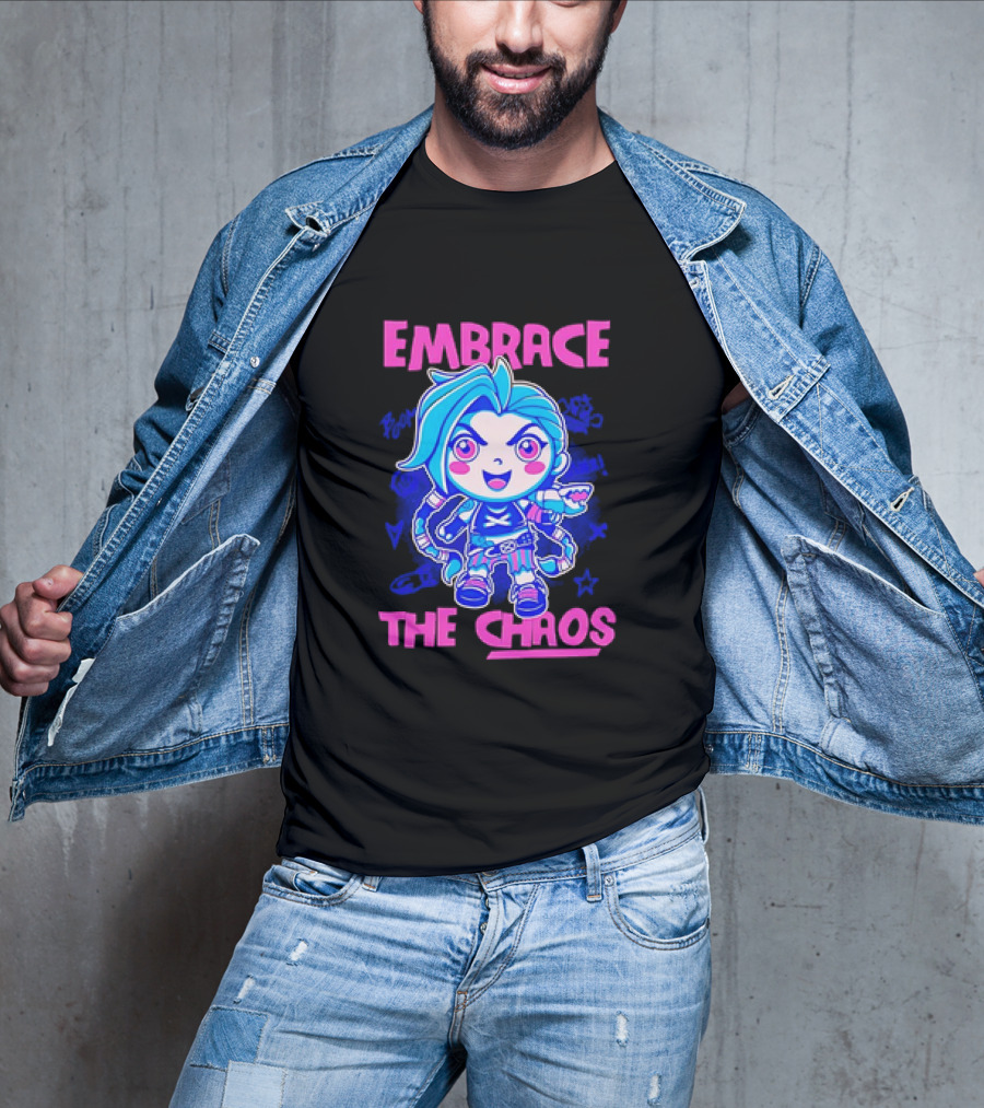 Embrace The Chaos Jinx League Of Legends Arcane Graffiti T-Shirt