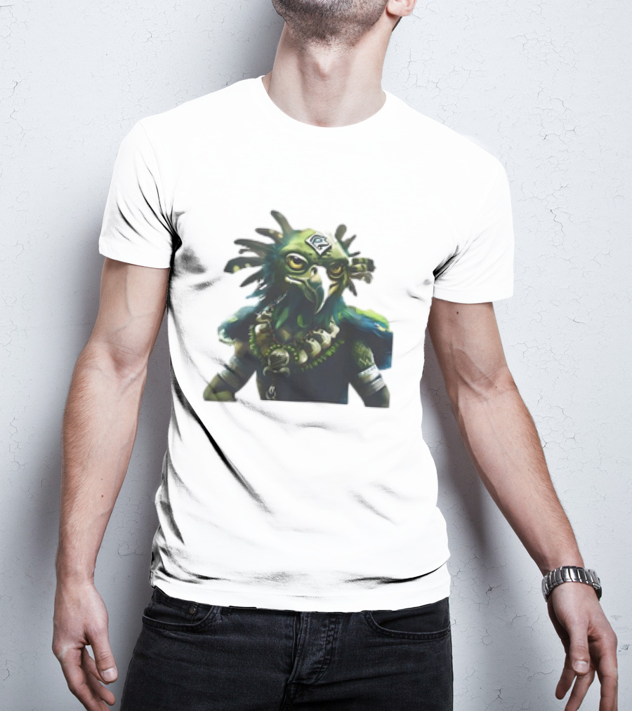 Seattle Seahawks Vintage Mascot Fantasy Bird God T-Shirt