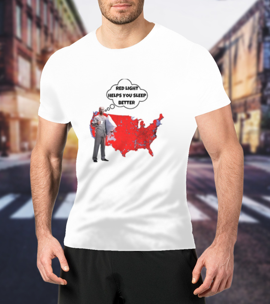 Red Light Helps You Sleep Better USA Map T-Shirt