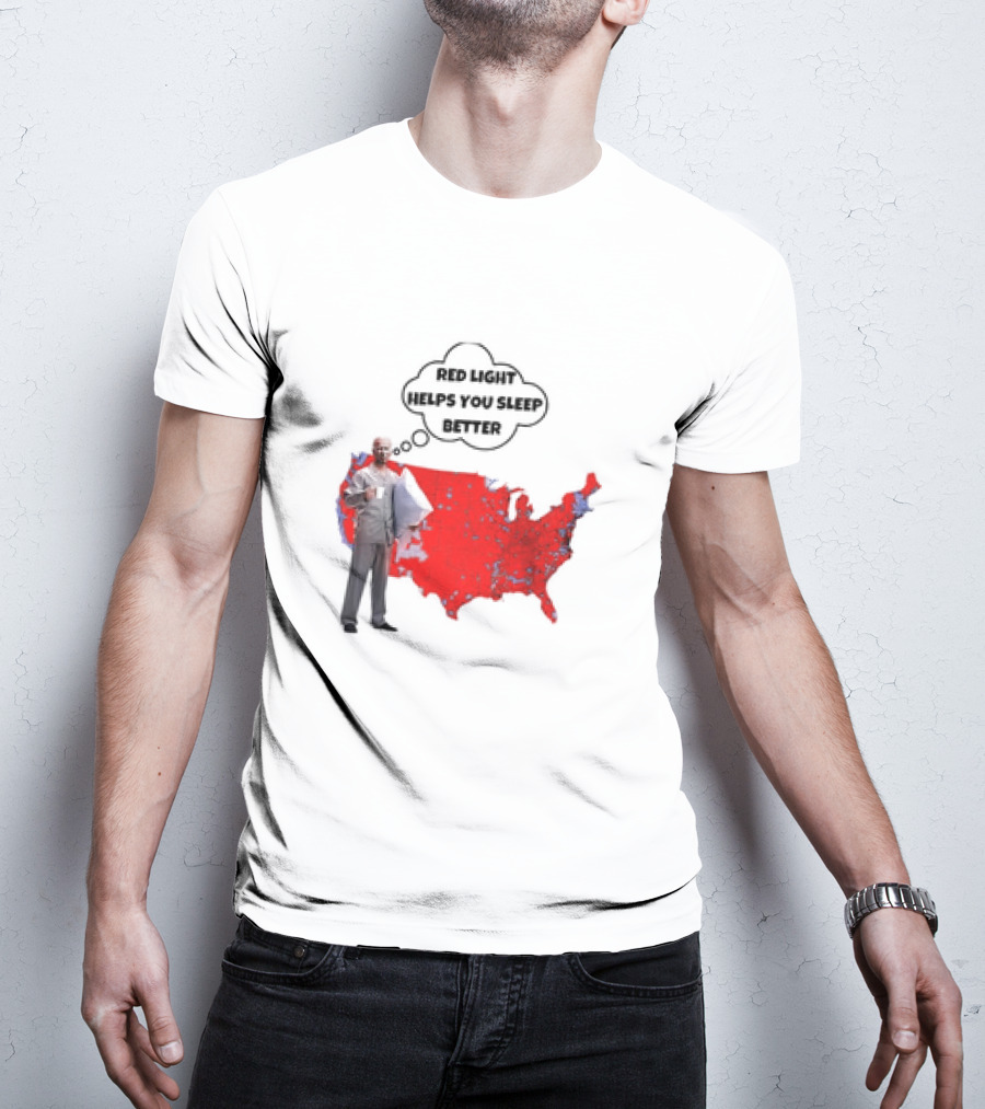 Red Light Helps You Sleep Better USA Map T-Shirt