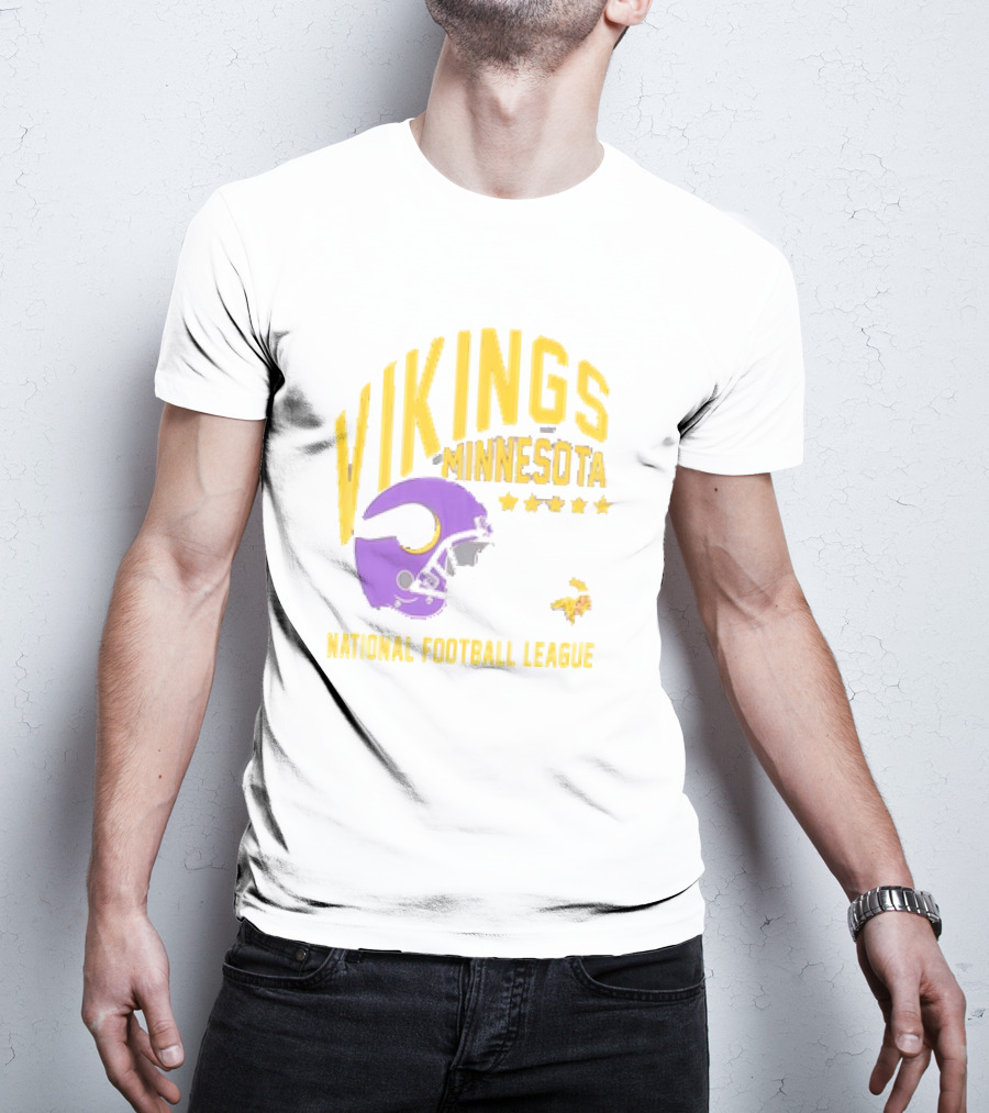 Minnesota Vikings National Football League Helmet Stars T-Shirt