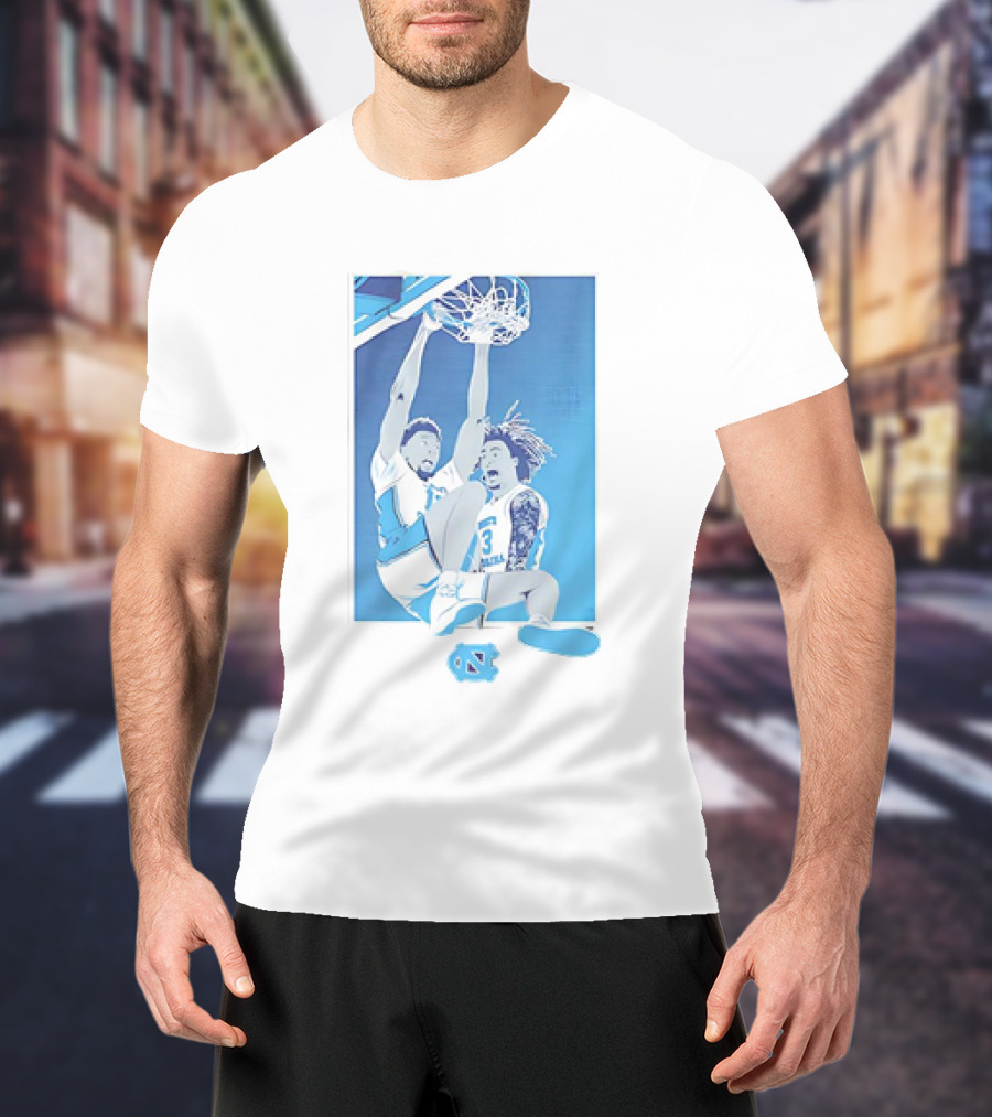 North Carolina Tar Heels Basketball Jalen Washington Elliot Cadeau Dunk Vintage T-Shirt