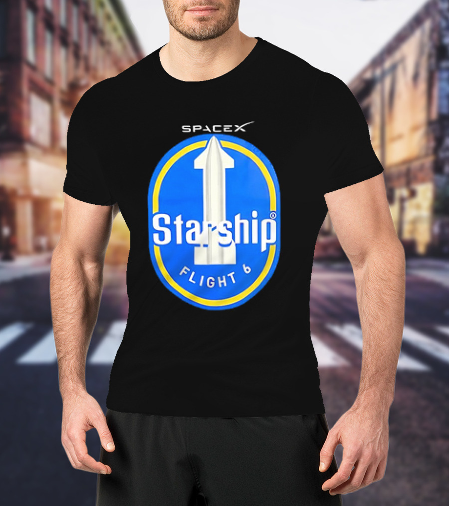 SpaceX Starship Flight 6 Emblem With Rocket T-Shirt