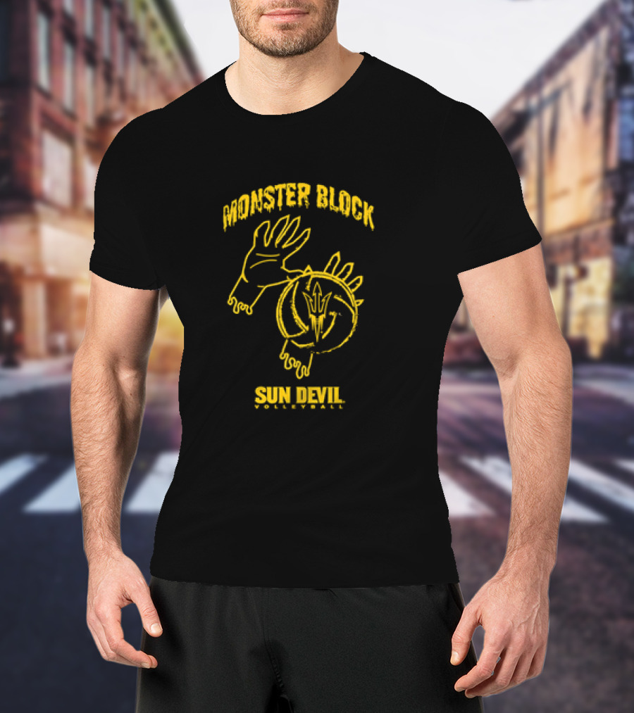 Monster Block Sun Devil Volleyball T-Shirt