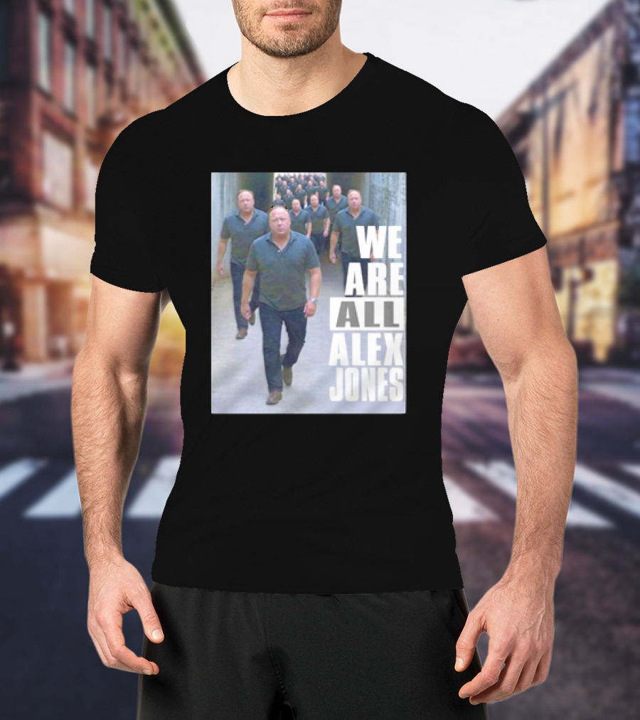 We Are All Alex Jones Multiple Clones Walking In Tunnel T-Shirt