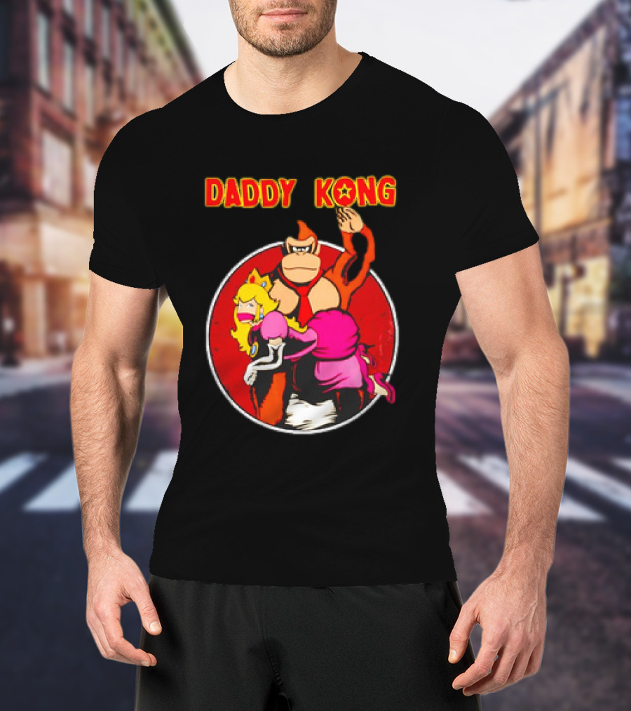 Daddy Kong Funny Retro Gaming Humor With Princess Character Playful T-Shirt
