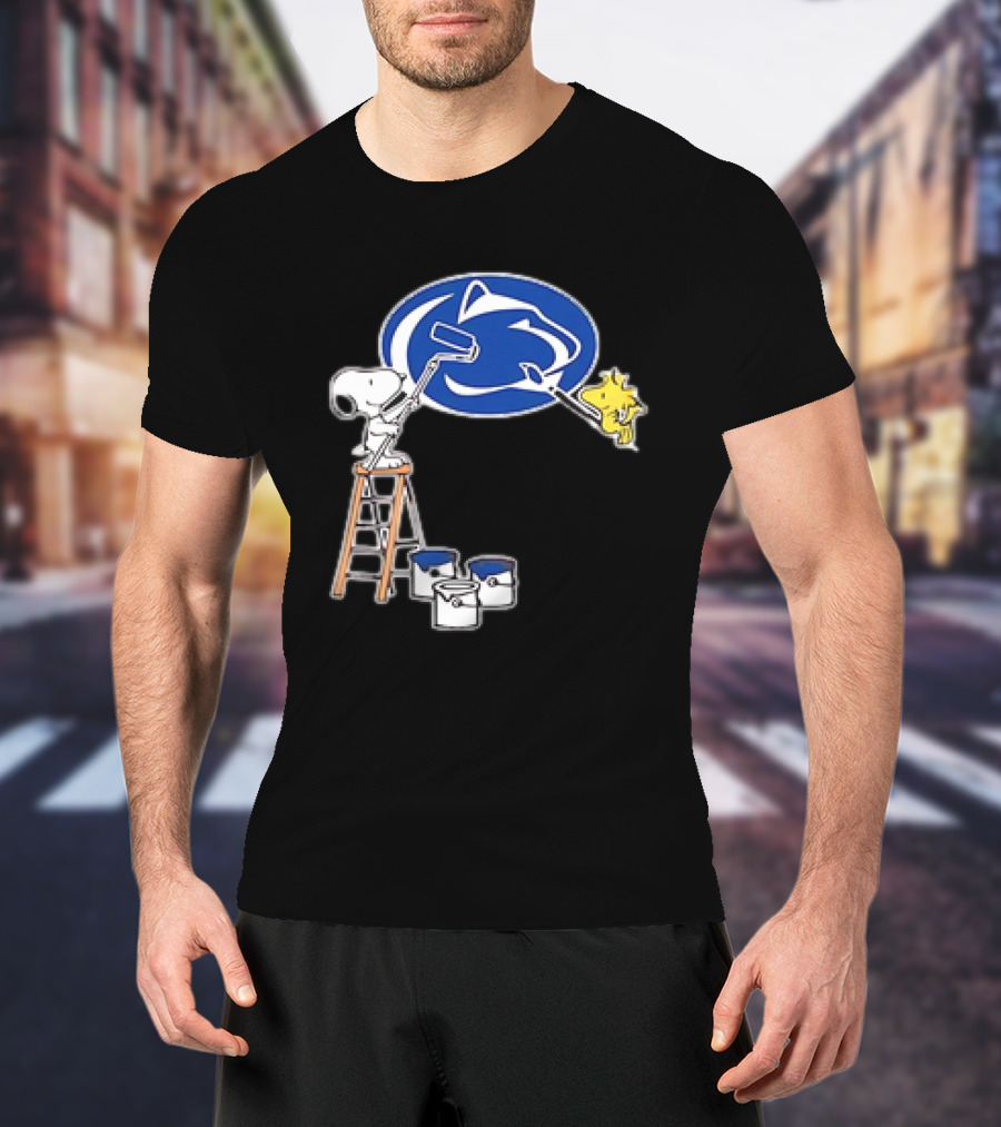 Snoopy And Woodstock Painting Penn State Nittany Lions T-Shirt