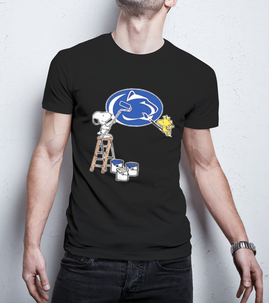 Snoopy And Woodstock Painting Penn State Nittany Lions T-Shirt