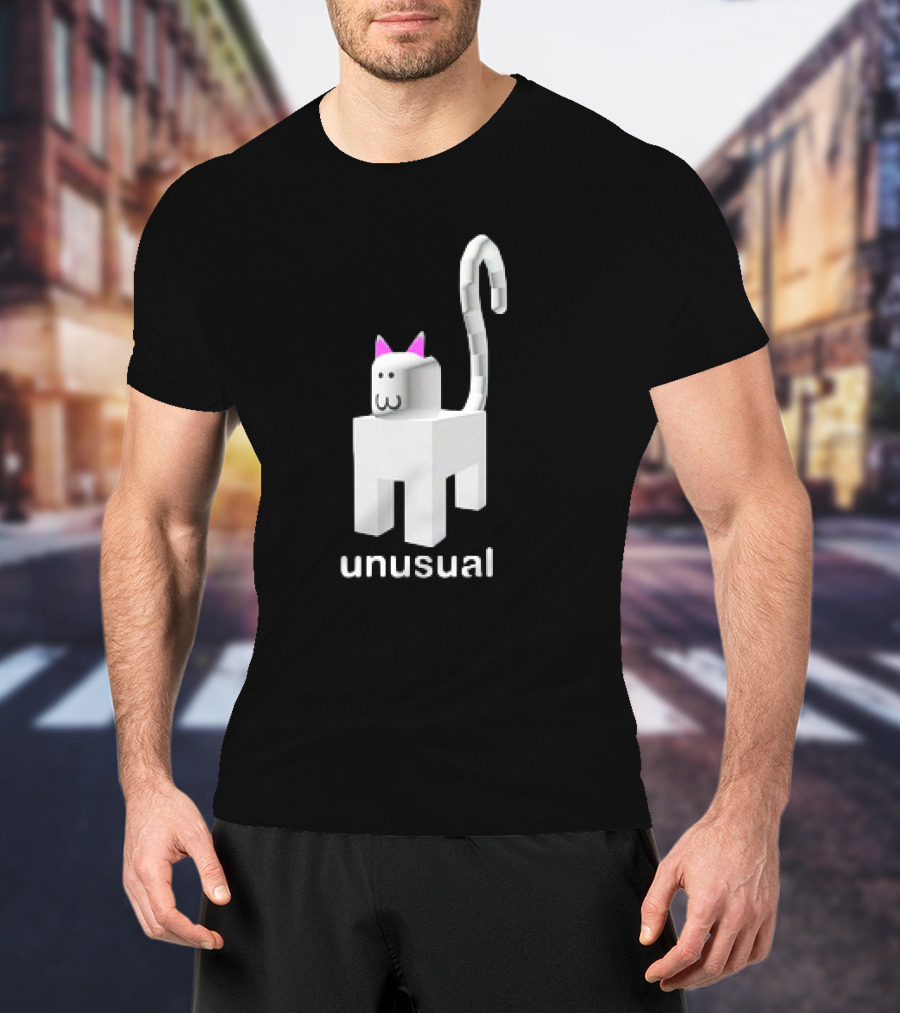 Unusual Meow V2 Blocky Cat T-Shirt