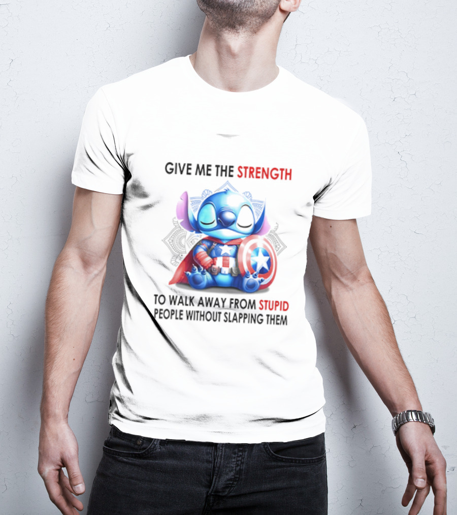 Stitch Captain Give Me The Strength To Walk Away From Stupid People Without Slapping Them T-Shirt