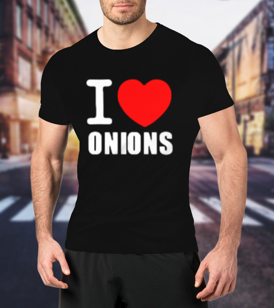 I Heart Onions Retro Love T-Shirt