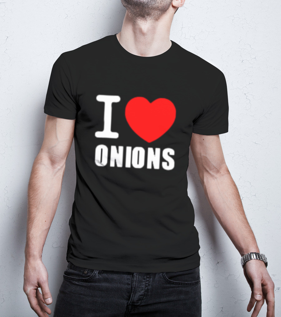 I Heart Onions Retro Love T-Shirt