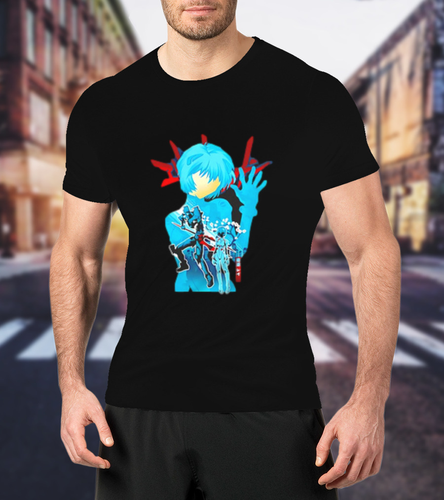 Rei Ayanami Eva-00 Neon Genesis Evangelion Blue Highlight T-Shirt