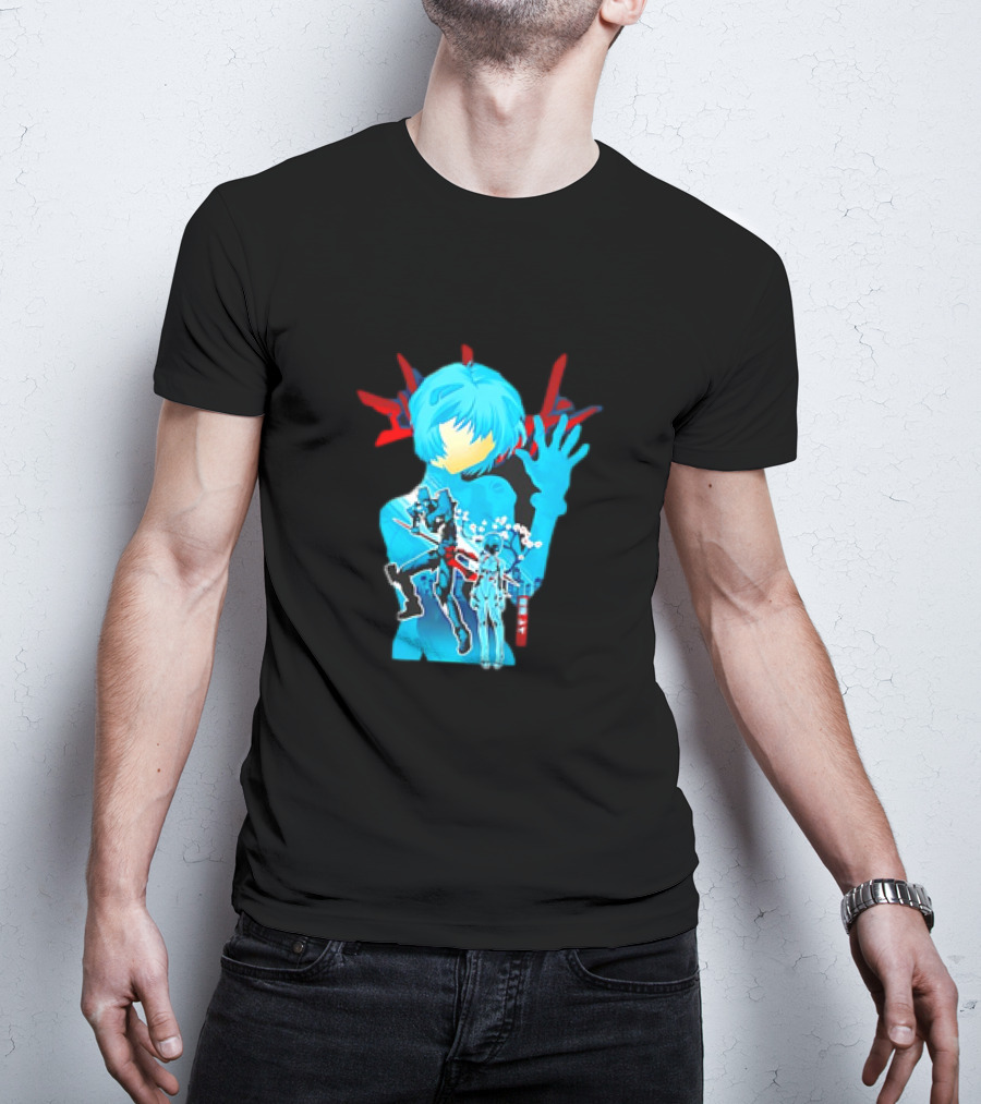 Rei Ayanami Eva-00 Neon Genesis Evangelion Blue Highlight T-Shirt