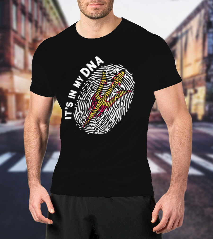IT'S IN MY DNA Arizona State Sun Devils Football Fingerprint T-Shirt