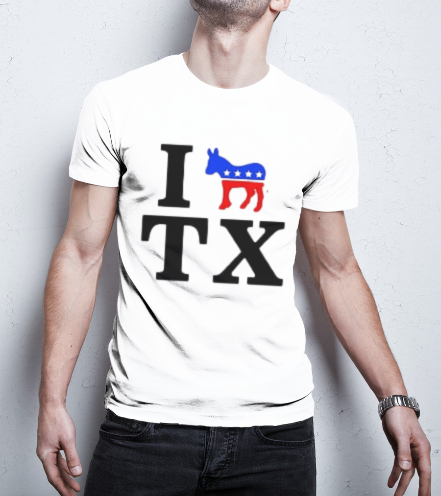 I Love Texas Democrat Donkey Symbol TX T-Shirt