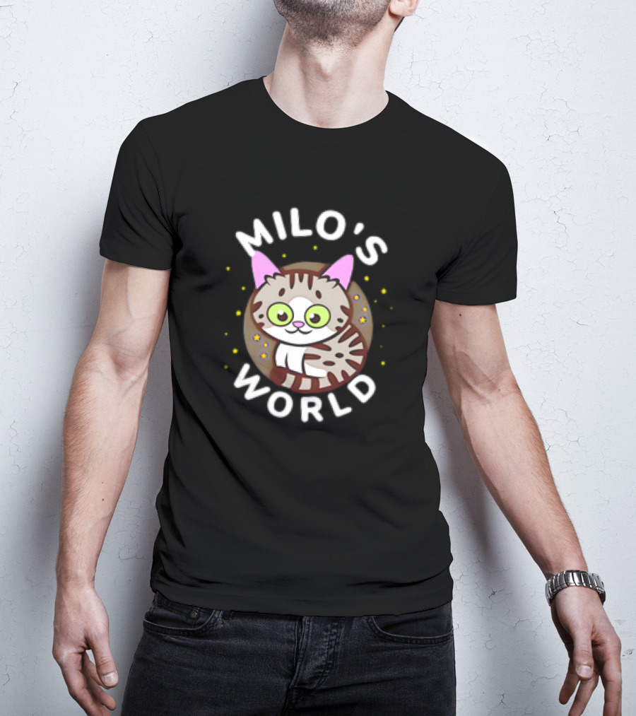 Milo's World Cat With Bright Eyes And Striped Fur T-Shirt