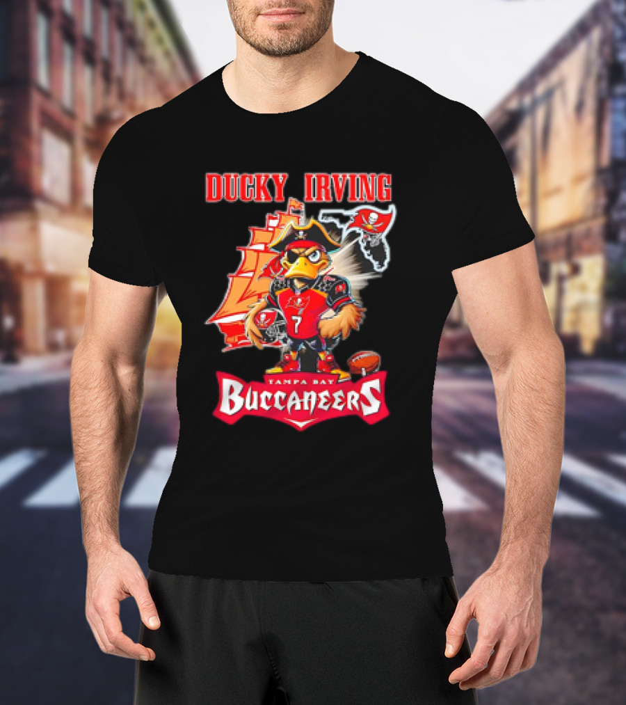 Ducky Irving Tampa Bay Buccaneers 7 Pirate Ship Football Character T-Shirt