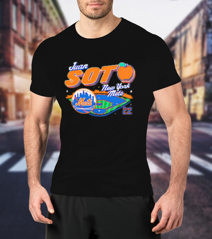 Juan Soto New York Mets Peach 22 Stadium Mets T-Shirt