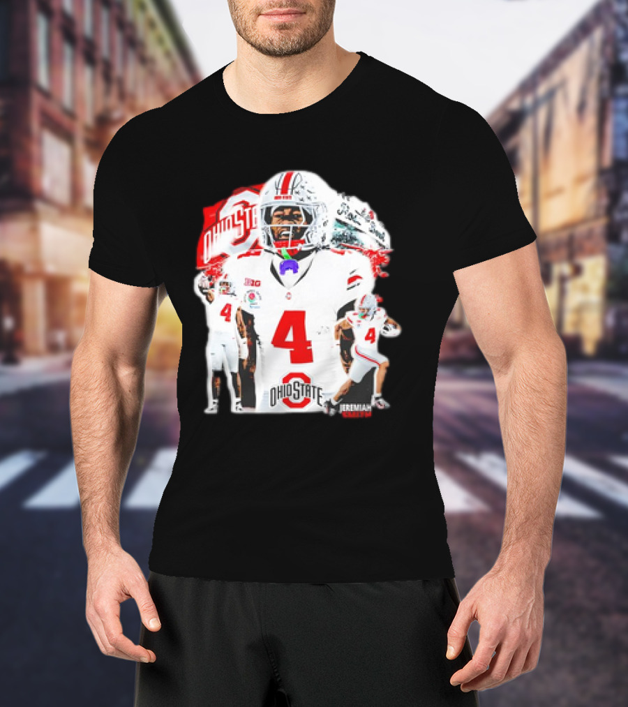 Ohio State Buckeyes Jeremiah Smith Football Player Number 4 960s Sports T-Shirt