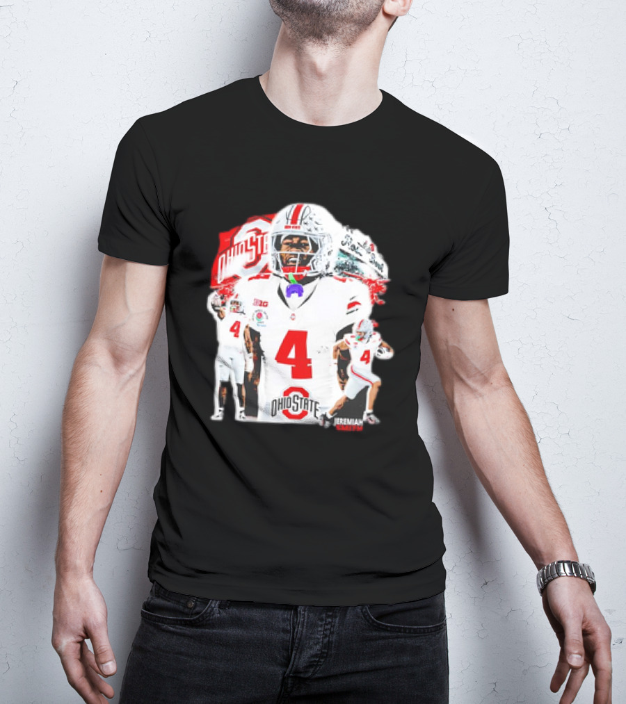 Ohio State Buckeyes Jeremiah Smith Football Player Number 4 960s Sports T-Shirt