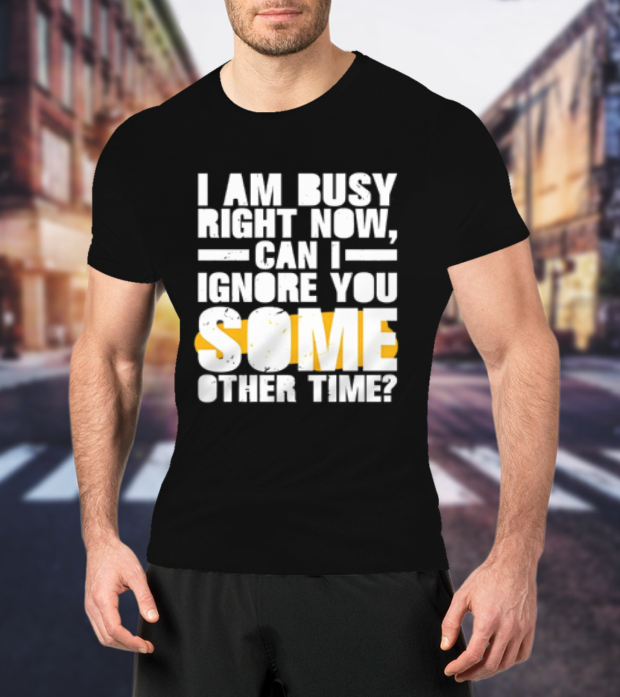 I Am Busy Right Now Can I Ignore You Some Other Time Bold Text With Yellow Highlight T-Shirt
