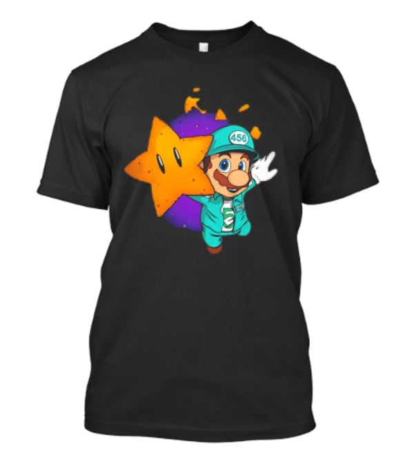 Mario With Squid Game 456 Star Fusion T-Shirt