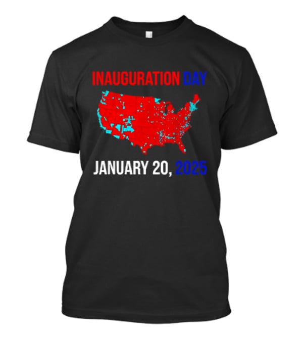 INAUGURATION DAY JANUARY 20, 2025 USA Map Red Blue T-Shirt