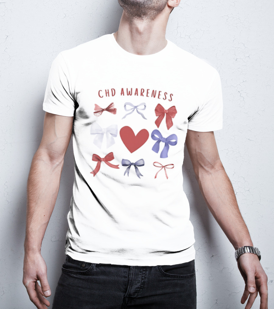 CHD Awareness Heart And Bows Collection T-Shirt
