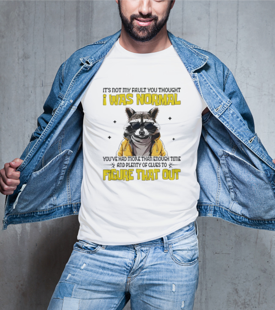 Raccoon It's Not My Fault You Thought I Was Normal You've Had More Than Enough Time And Plenty Of Clues To Figure That Out T-Shirt
