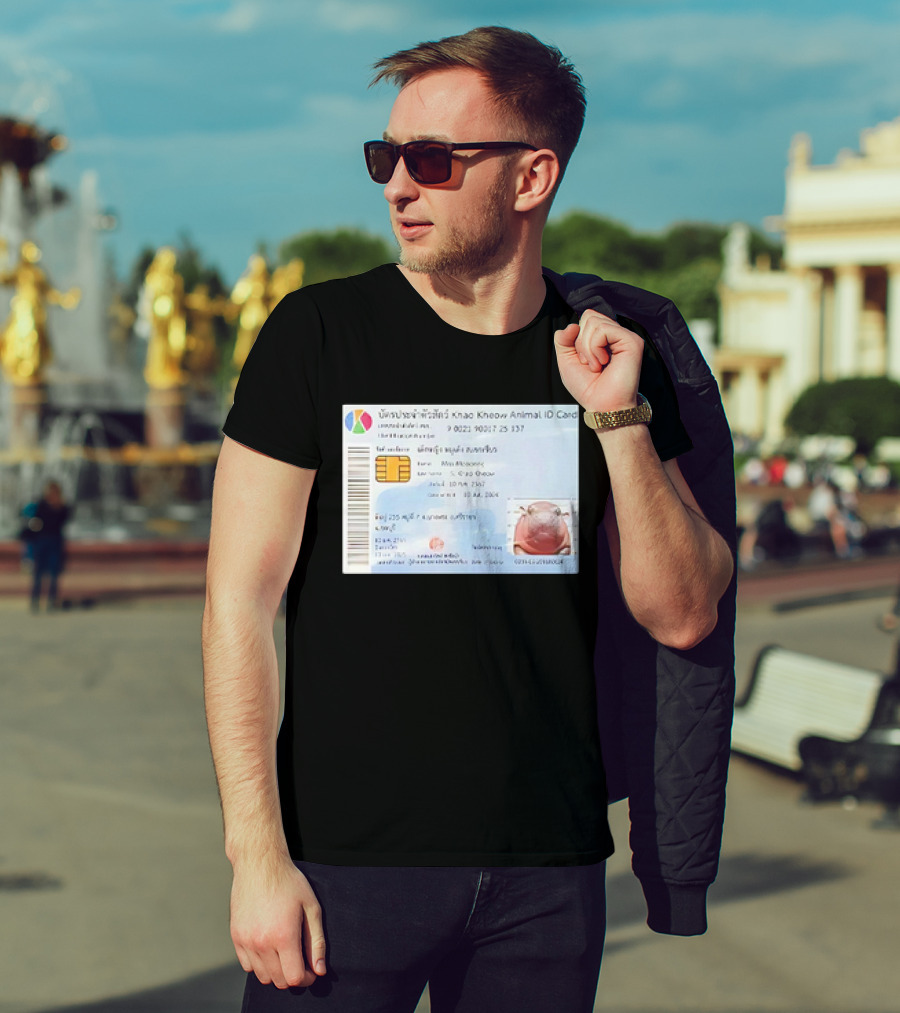 Khao Kheow Animal ID Card Moo Deng Identification T-Shirt