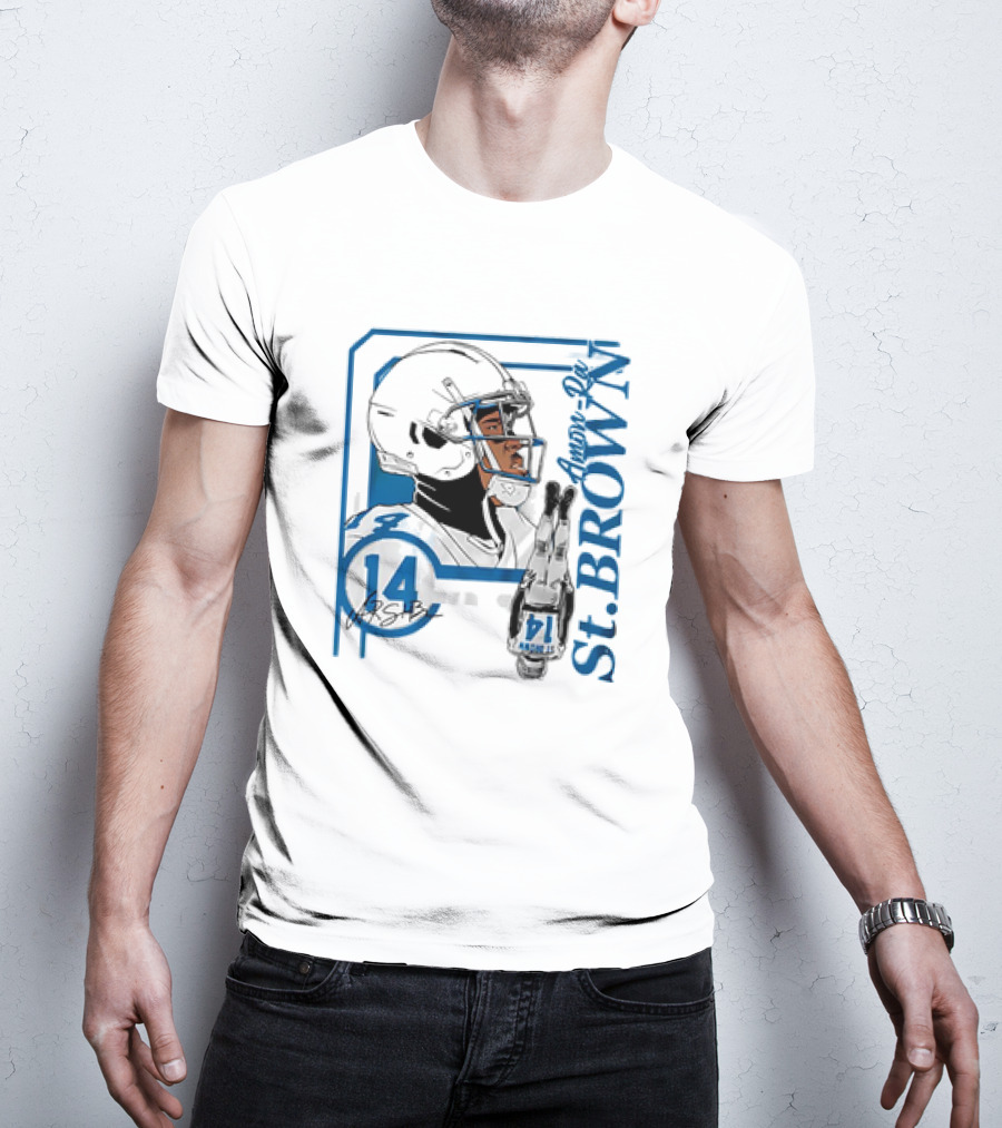 Amon-Ra St. Brown 14 Detroit Lions NFL Football Vintage Collage T-Shirt