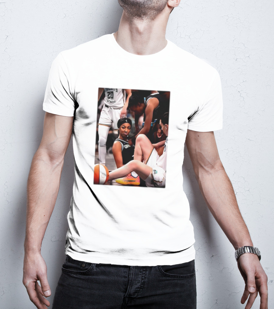 Angel Reese Determined Poised Basketball Court Moment T-Shirt