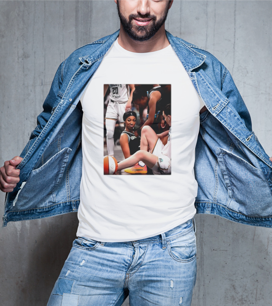 Angel Reese Determined Poised Basketball Court Moment T-Shirt