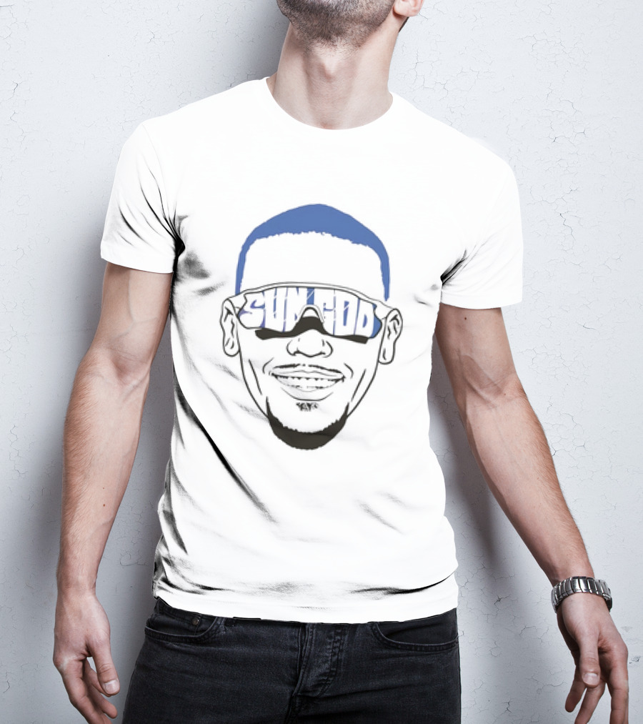 Sun God Amon Ra St Brown Big Face Sunglasses T-Shirt