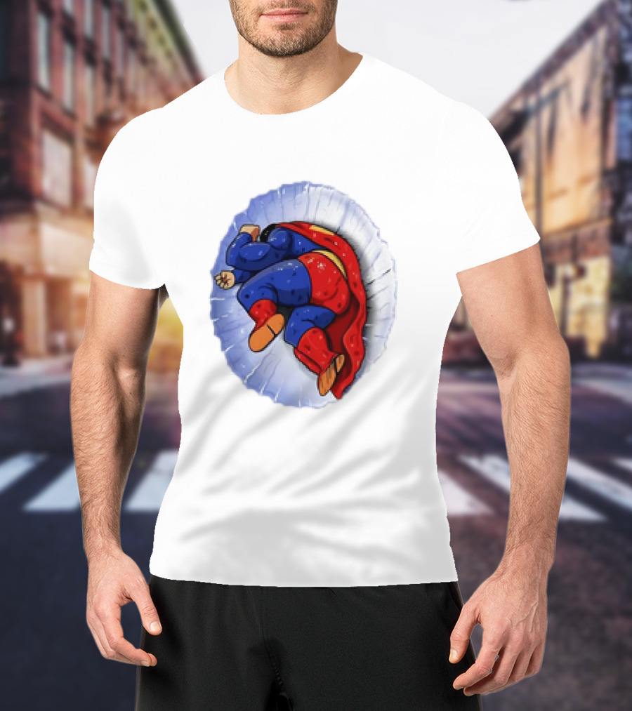 Superman X Yamcha Fallen Hero Parody Crossover T-Shirt